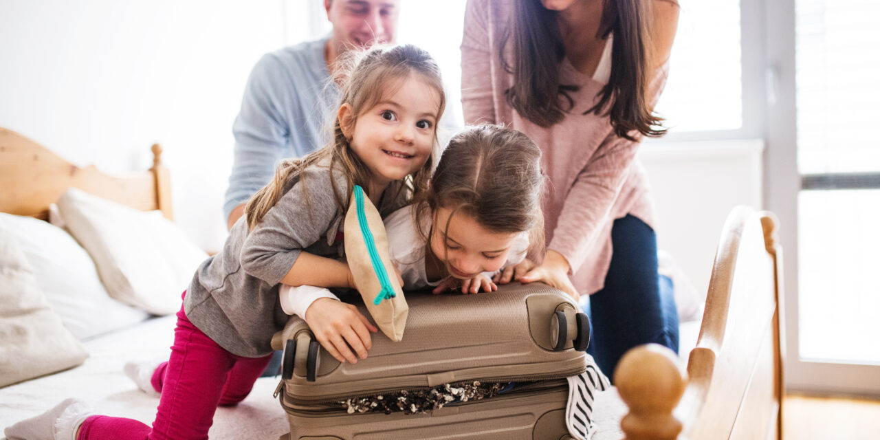 Picture of a family getting ready for vacation.