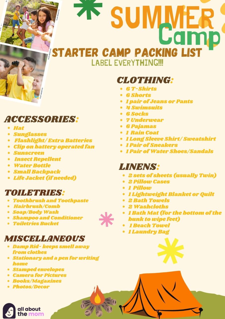 Essentials for summer camp packing All About the Mom
