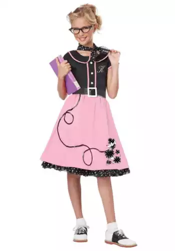 Girls Pink 50s Sweetheart Costume Small (6-8)