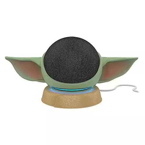 Echo Dot (4th Gen) Charcoal with Made for Amazon, featuring The Mandalorian Baby GroguTM-inspired Stand for Amazon Echo Dot (4th Gen)