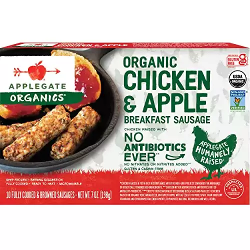 Applegate Farms, Organic Apple Breakfast Chicken Sausage, 7 Ounce