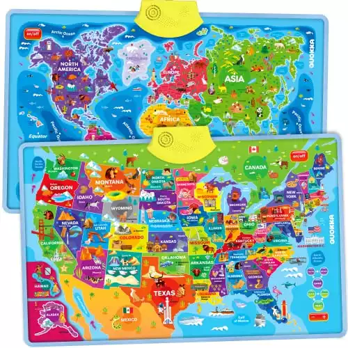 Learning USA & World Maps Wall Chart