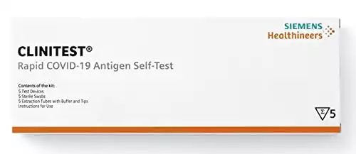 CLINITEST Rapid Covid-19 Antigen Self-Test: Convenient-5 pack, test results in 15 minutes, FDA EUA Authorized OTC at-Home Self Test Kit