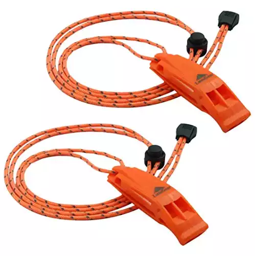 LuxoGear Emergency Whistles with Lanyard