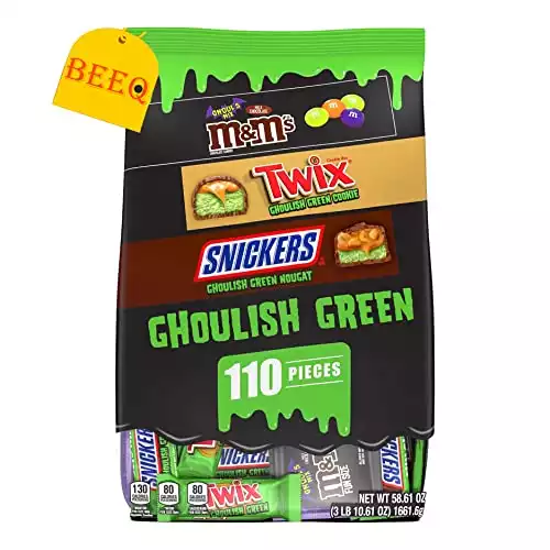 Ghoulish Green Assorted Milk Chocolate Halloween Candy Bag