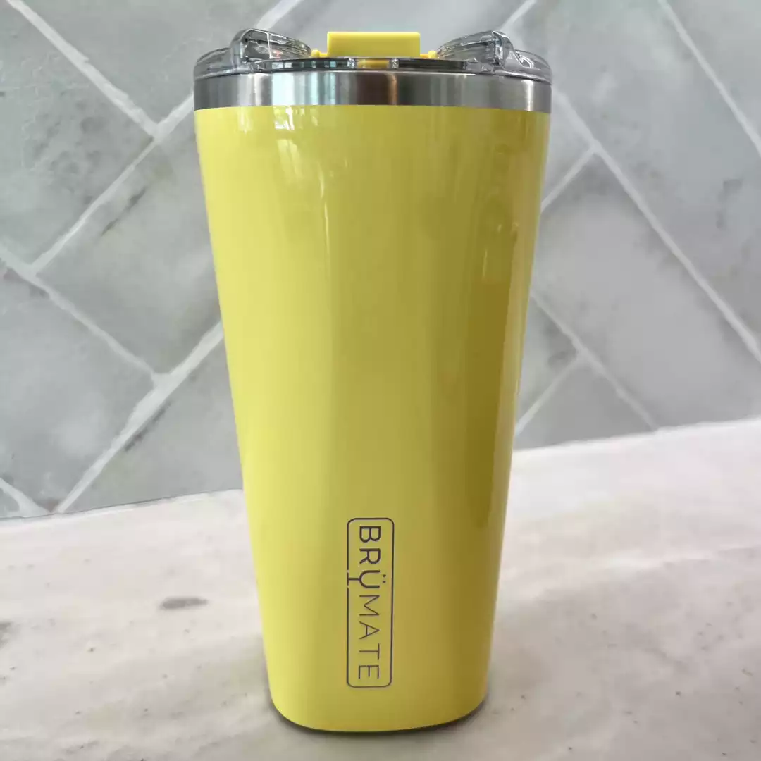 BrüMate Imperial Pint - 20oz 100% Leak-Proof Insulated Tumbler with Lid - Double Wall Vacuum Stainless Steel - Shatterproof - Travel & Camping Tumbler for Beer, & Cocktails (Glitter Merlot)