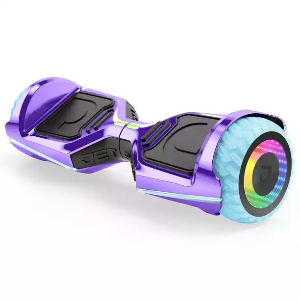 Jetson Rave Hoverboard | Weight Limit 220 lb, 12+ | Purple | Built-in Bluetooth Speaker, Customizable LED Light-Up Wheels | 12 MPH | 10 Mi Range | 4 Hr Charge Time |24V, 4.0Ah Lithium-Ion