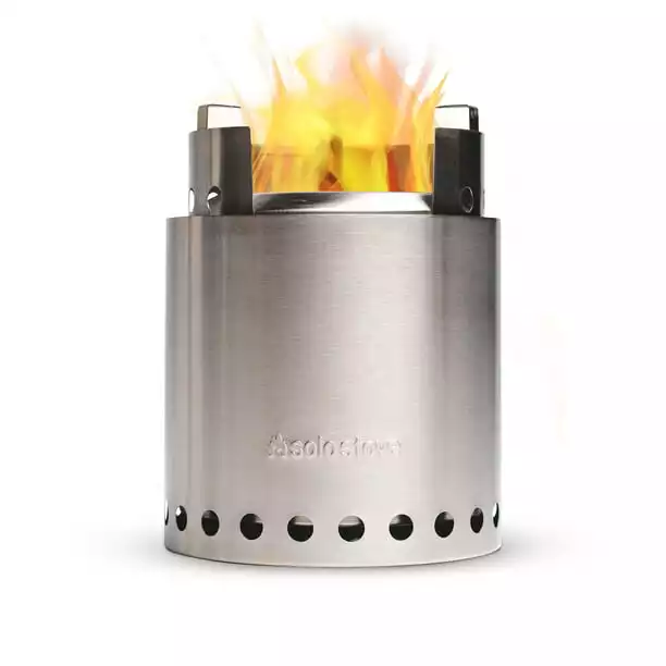 Solo Stove Campfire, Portable Camping Hiking, Backpacking and Survival Stove, Powerful Efficient Wood Burning and Low Smoke, 4+ People, Stainless Steel