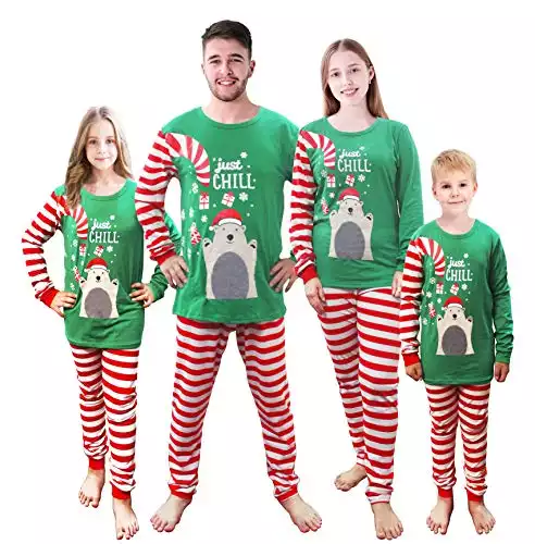Matching Christmas PJs for Family Boys Girls Polar Bear Jammies Xmas Pajama Set Cotton Size 5t Kid