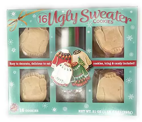 Create a Treat Ugly Sweater Cookie Kit Large Party Size - 16 Vanilla Cookies