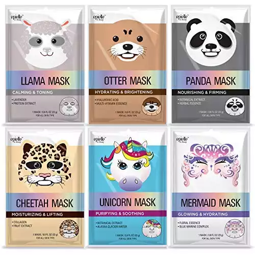 Epielle Character Sheet Masks | Animal Spa Mask | -For All Skin Types |spa gifts for women, Spa Gift, Birthday Party Gift for her kids, Spa Day Party, Girls Night, Fun Face Masks, Summer Skincare, sto...