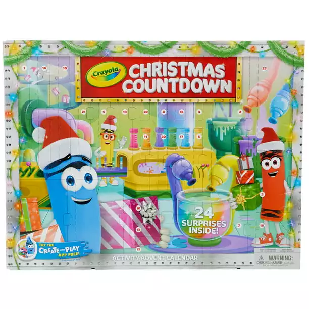 Crayola Christmas Countdown Advent Calendar, Holiday Gifts for Kids