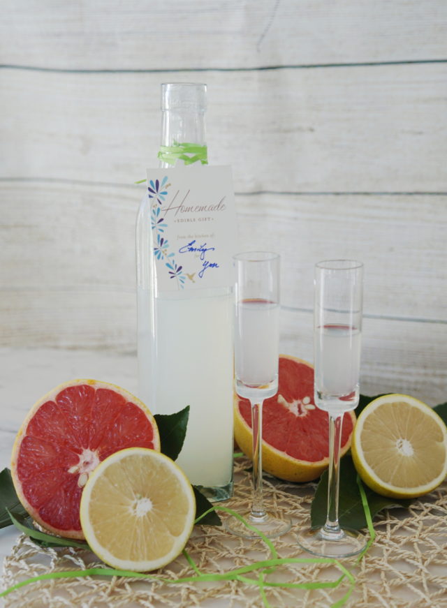 Chef Emily's grapefruit limoncello in champaign glasses