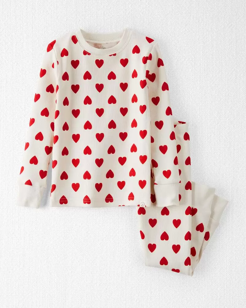 toddler organic heart print valentines day pajamas
