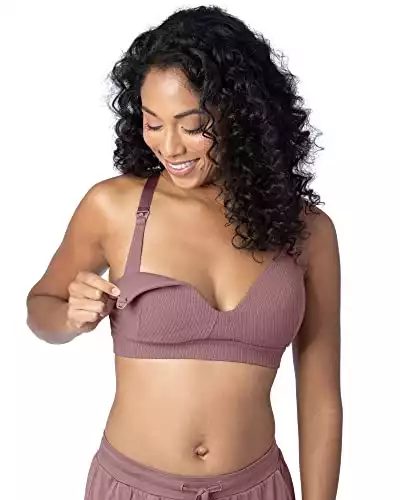 Kindred Bravely Ribbed Signature Cotton Nursing & Maternity Bra (Twilight, Large)