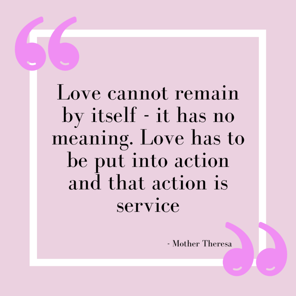 Mother Theresa quote about service