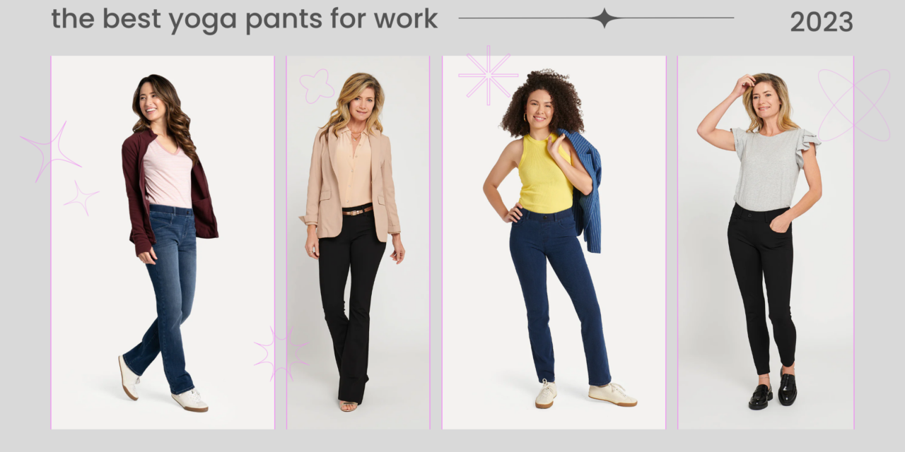3 yoga pant styles for work - and what to wear them with - All About the Mom